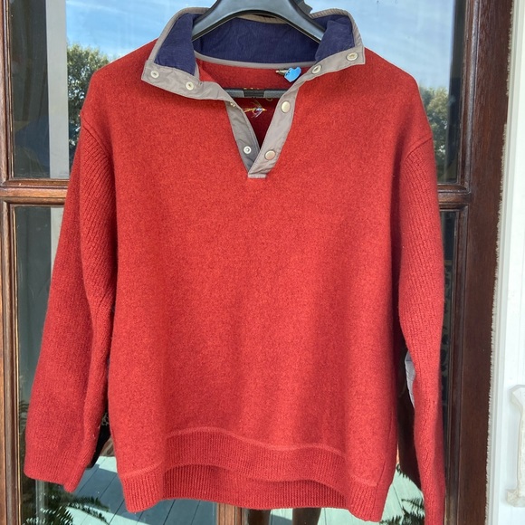 ORVIS 💯 wool 1/4 snap pullover with nylon elbow patches. XL - Picture 1 of 9